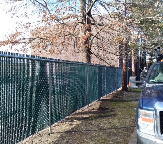 Chain Link Fence with Slats